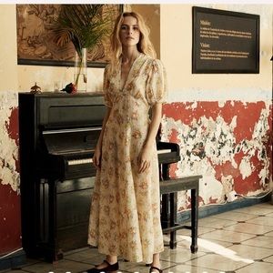 XS DÔEN Wisteria Dress - Orchard Botanical Print